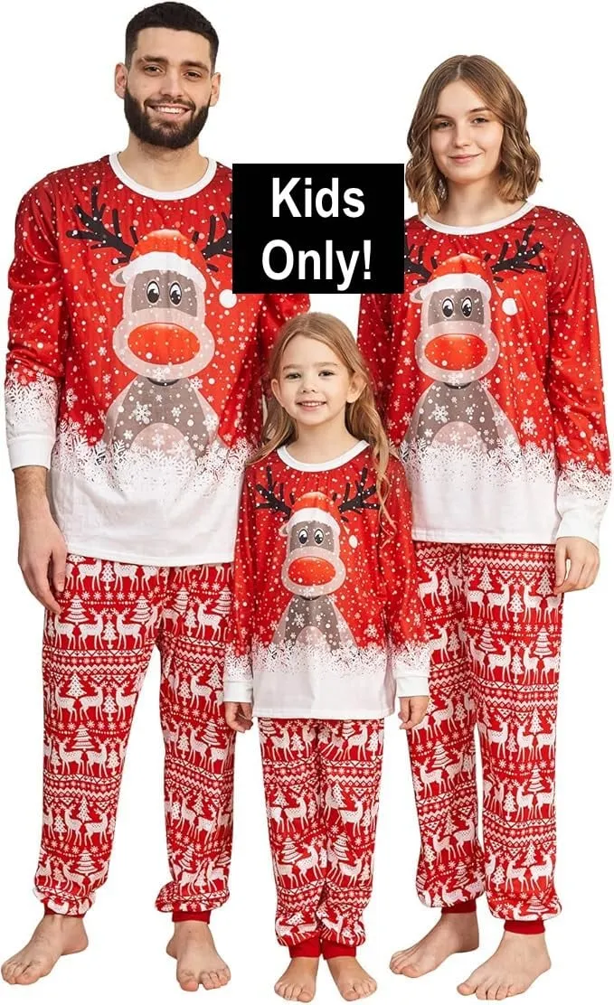 NEW Christmas Pajamas, 2 Piece Christmas Sleepwear Set Long Sleeve Clothes and Pants Christmas Pajamas Set for Kids, Sz 4T, Retails $43