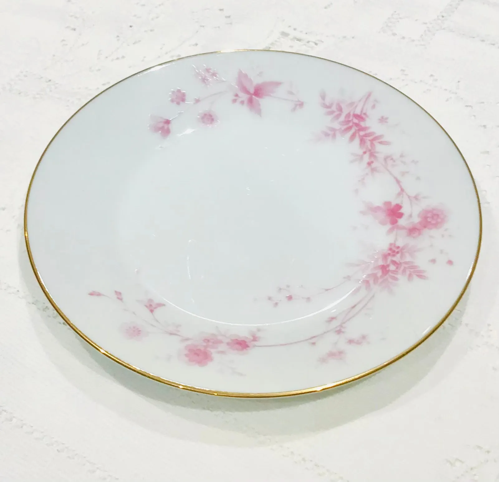 Noritake Pink Teacup & Saucer White & Pink fine bone china