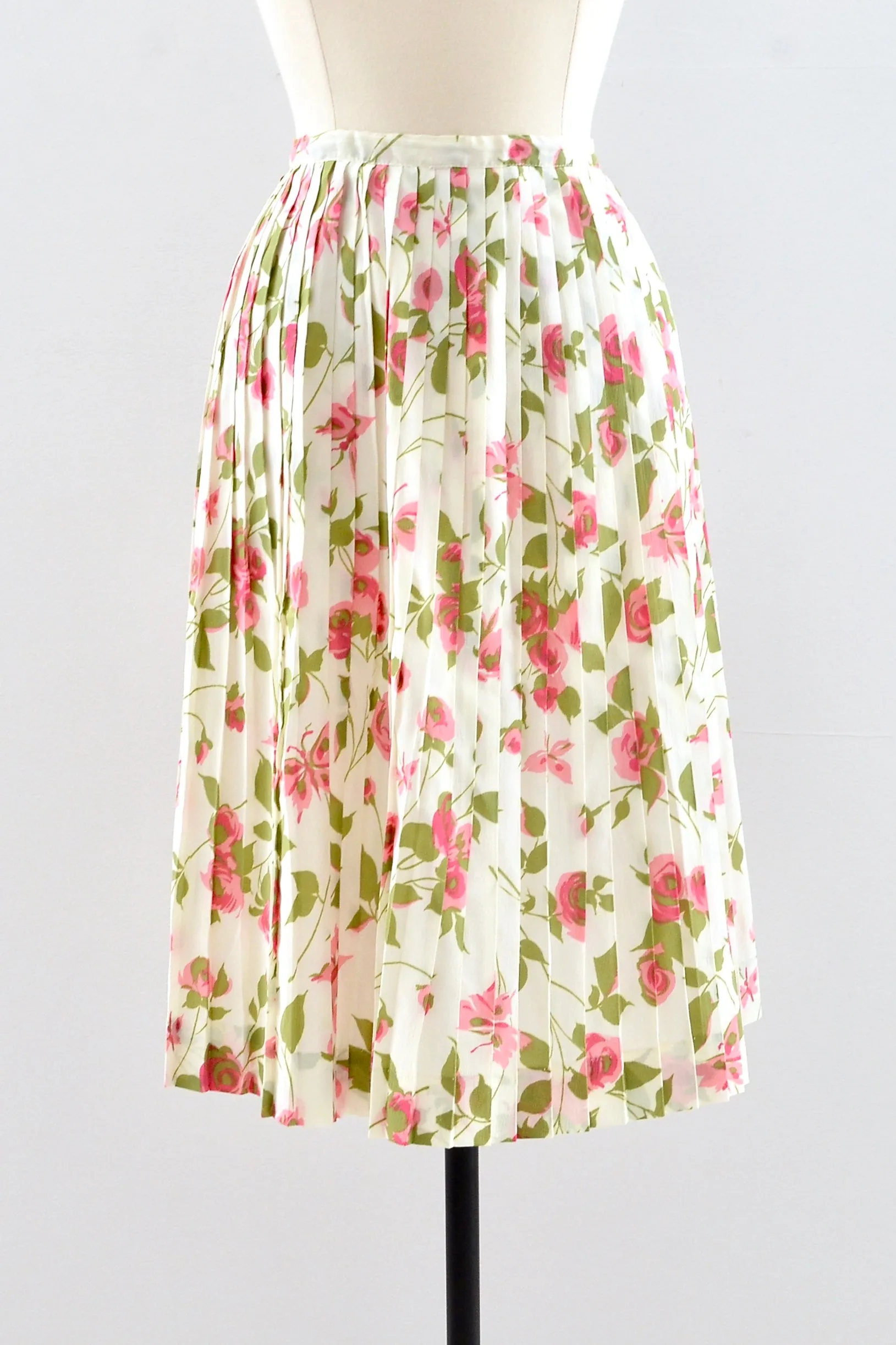 Novelty Rose Print Skirt / S M