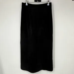 NWOT Vintage Lord &amp; Taylor Genuine Leather A-line Midi Skirt Black 4