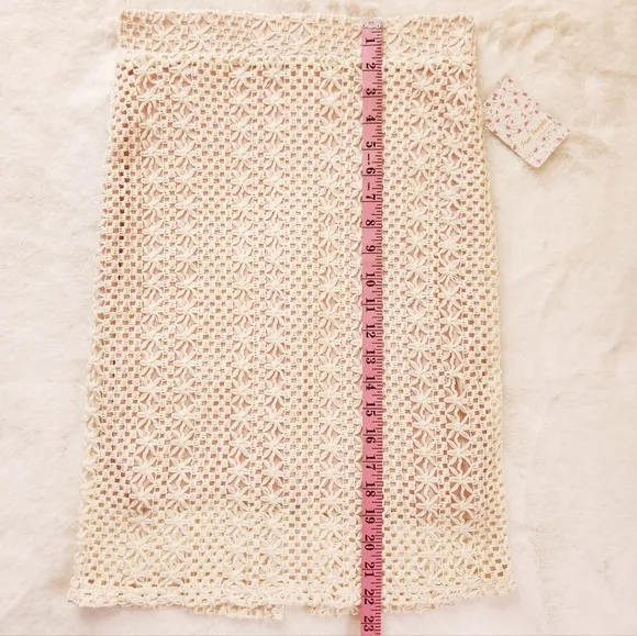 NWT Free People Boho Skirt Free People Crochet Lace Midi Vintage Hippie Skirt