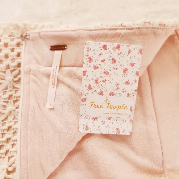 NWT Free People Boho Skirt Free People Crochet Lace Midi Vintage Hippie Skirt