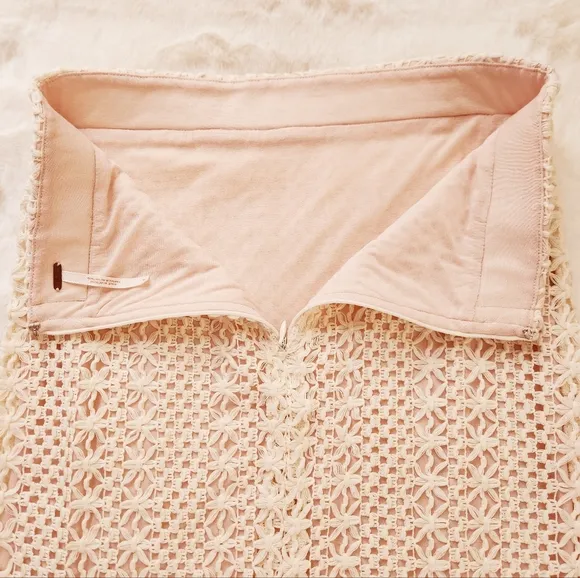 NWT Free People Boho Skirt Free People Crochet Lace Midi Vintage Hippie Skirt