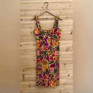 NWT Vintage Talbots Size 6 Linen Rayon Blend Floral Tank Dress Deadstock