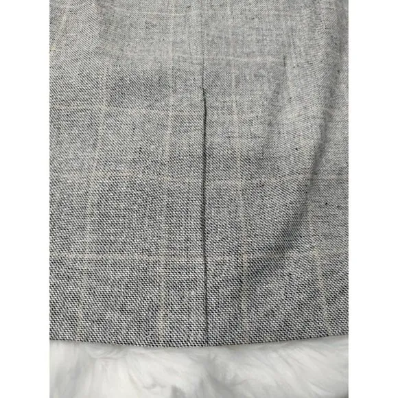 NWT VTG Linda Allard Ellen Tracy Silk Plaid Mini Skirt Black White Women's 14