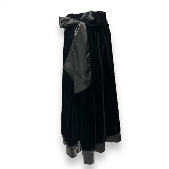 NY COLLECTION Velvet Midi Skirt Satin Sash Vintage