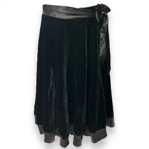 NY COLLECTION Velvet Midi Skirt Satin Sash Vintage