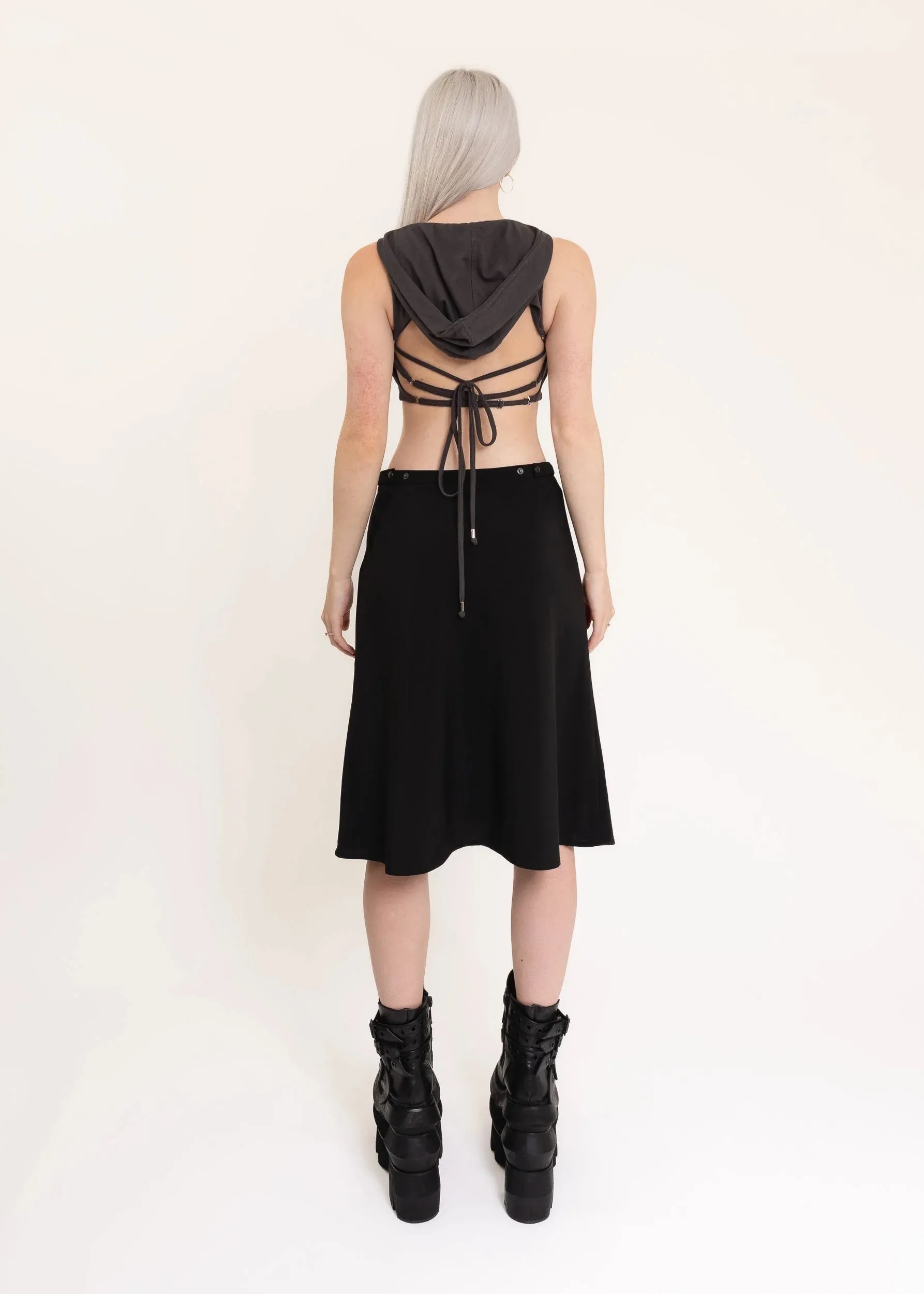 Nylon Midi Skirt