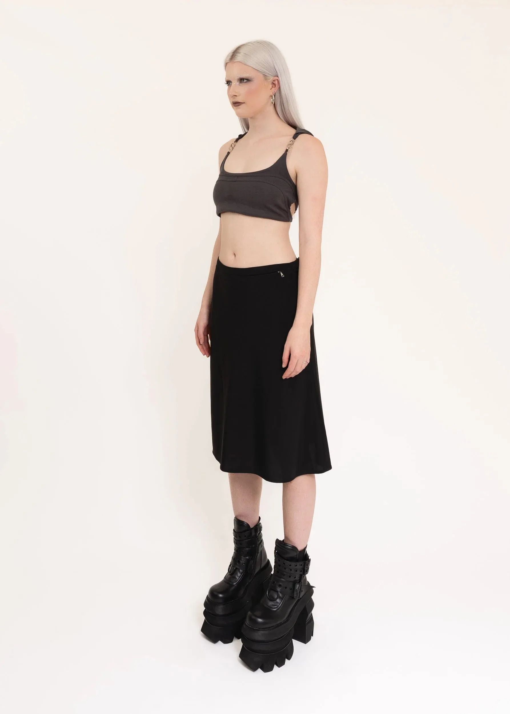 Nylon Midi Skirt