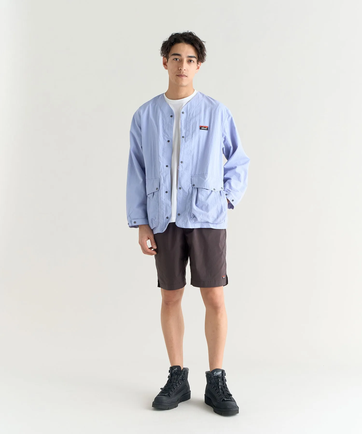 NYLON TUSSER NO COLLAR JACKET(MEN)