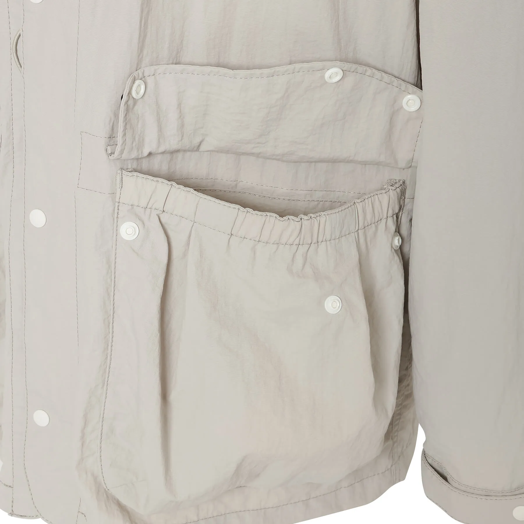 NYLON TUSSER NO COLLAR JACKET(MEN)