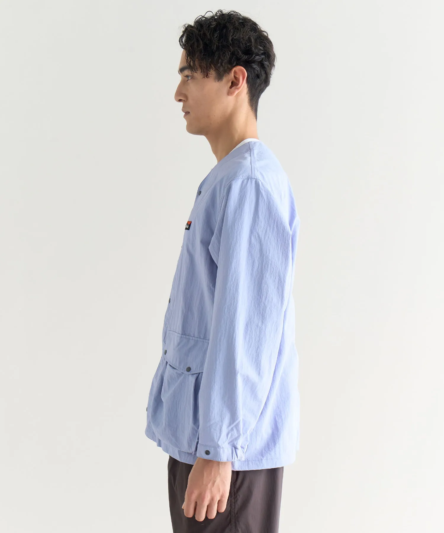 NYLON TUSSER NO COLLAR JACKET(MEN)