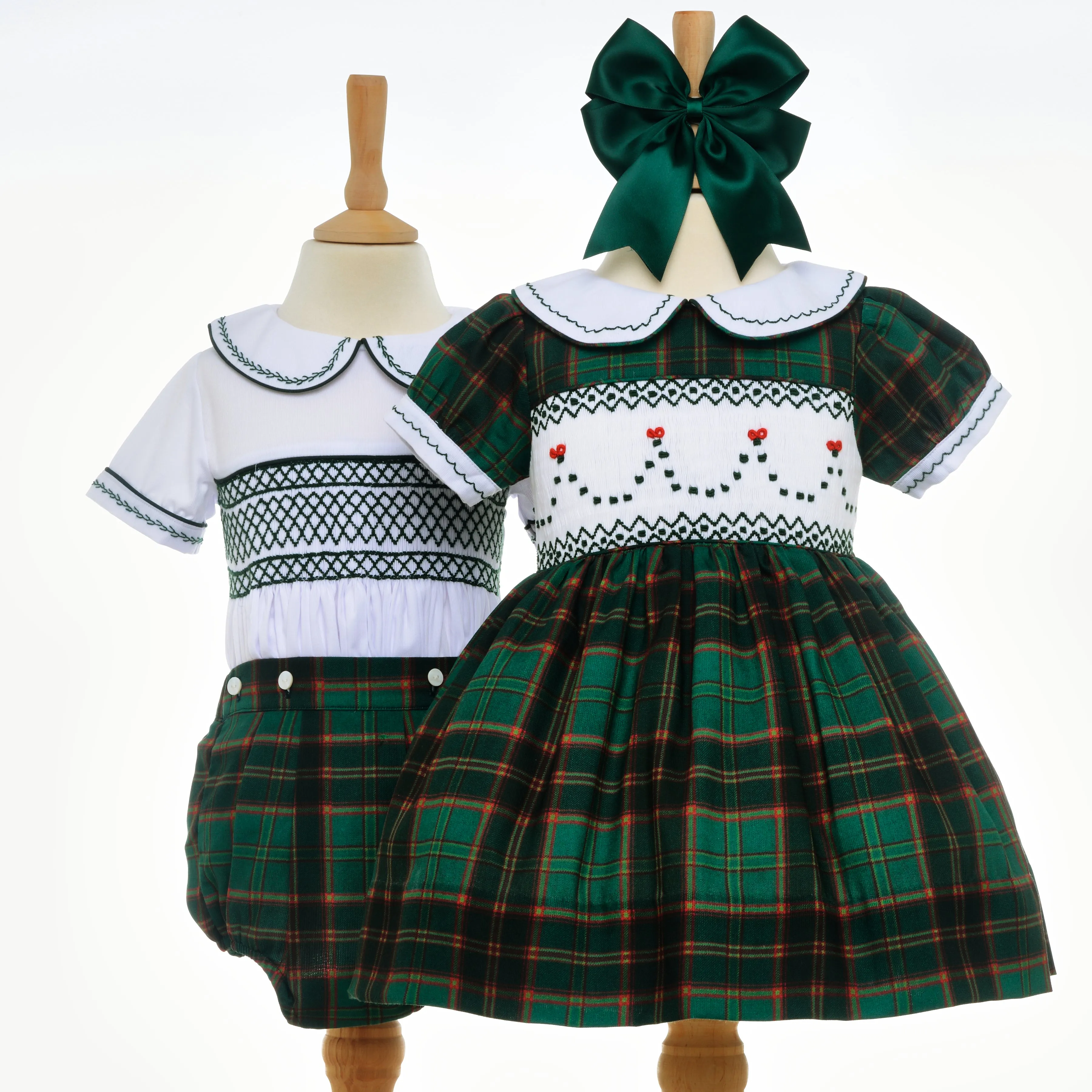 Ocean Baby Hunter Green Plaid Buster Suit (3M-3Yrs)