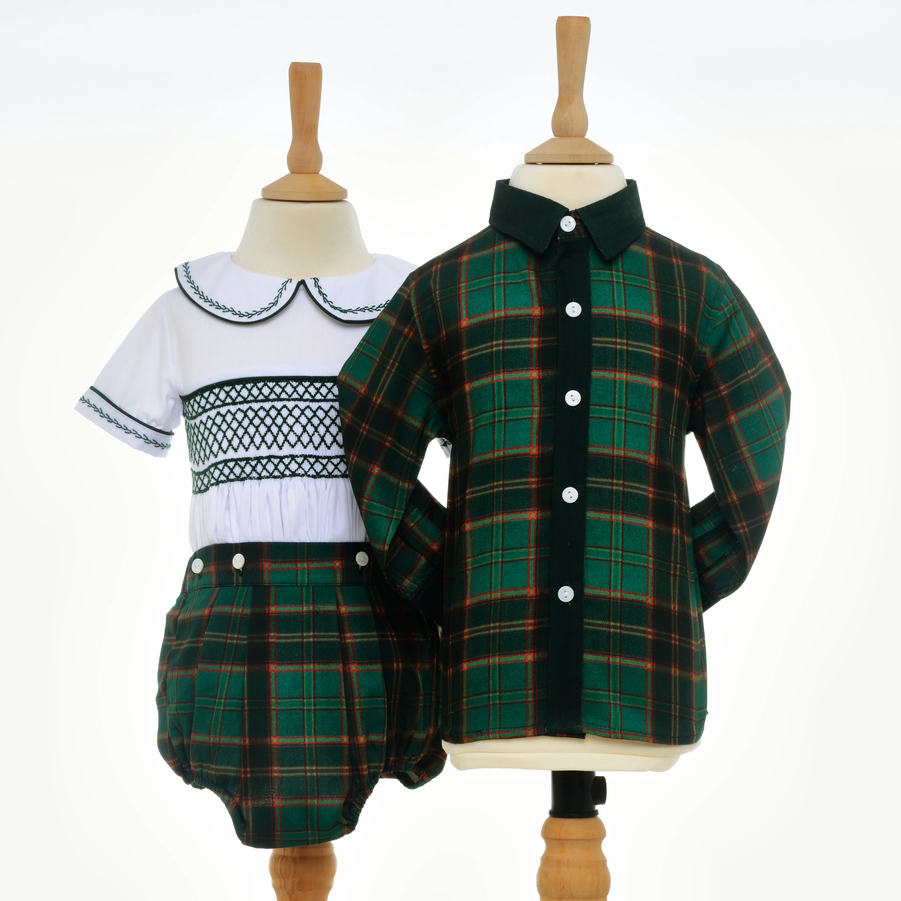 Ocean Baby Hunter Green Plaid Buster Suit (3M-3Yrs)