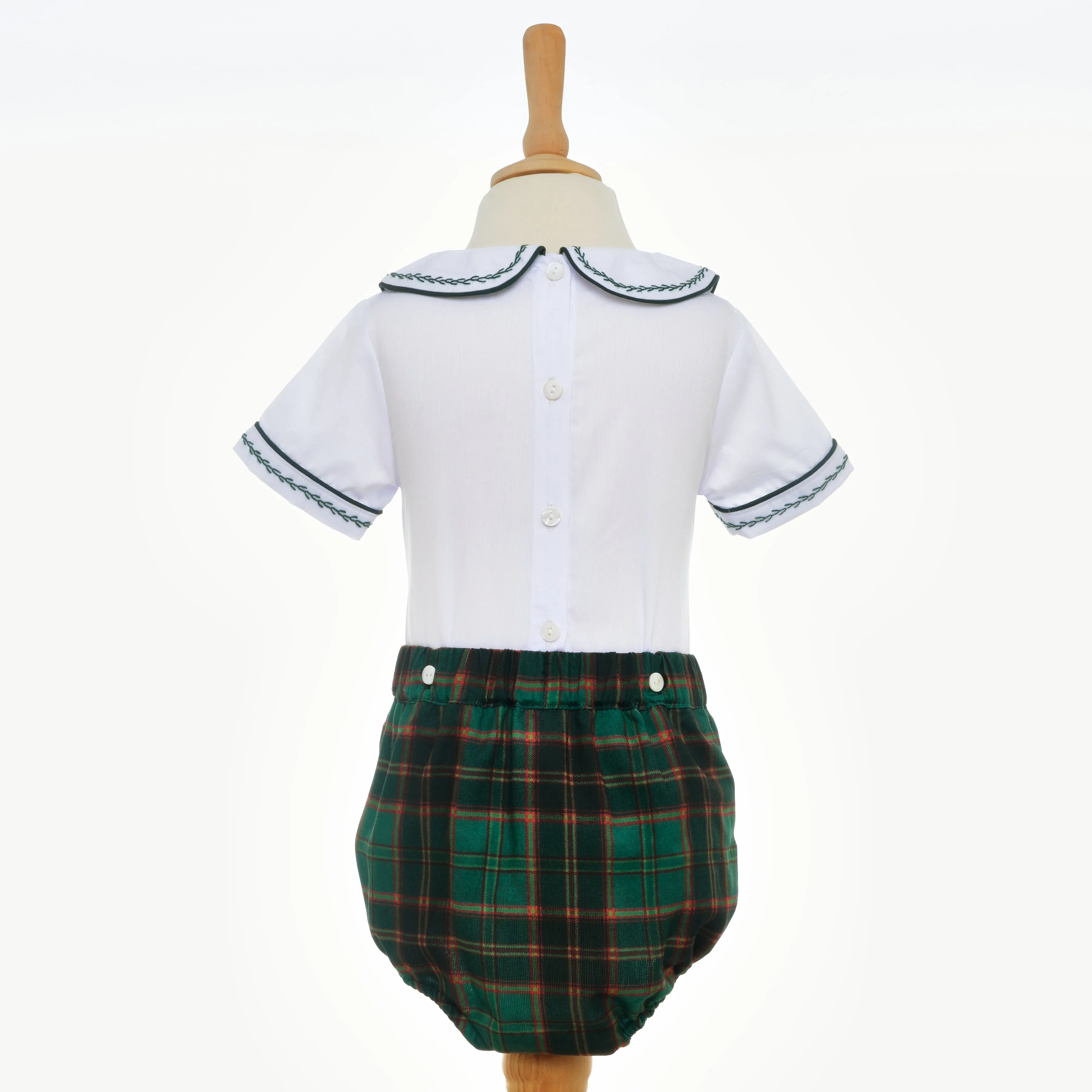 Ocean Baby Hunter Green Plaid Buster Suit (3M-3Yrs)