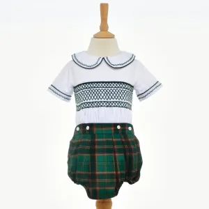 Ocean Baby Hunter Green Plaid Buster Suit (3M-3Yrs)