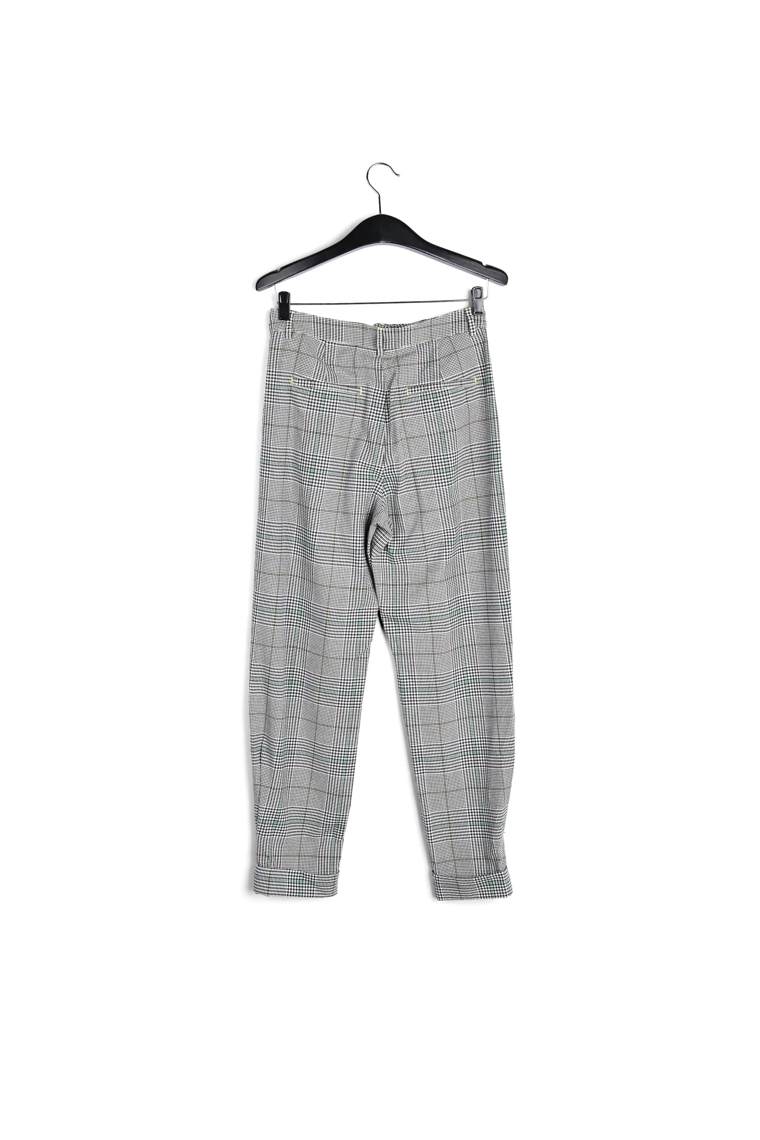 Off-white plaid high-rise pants