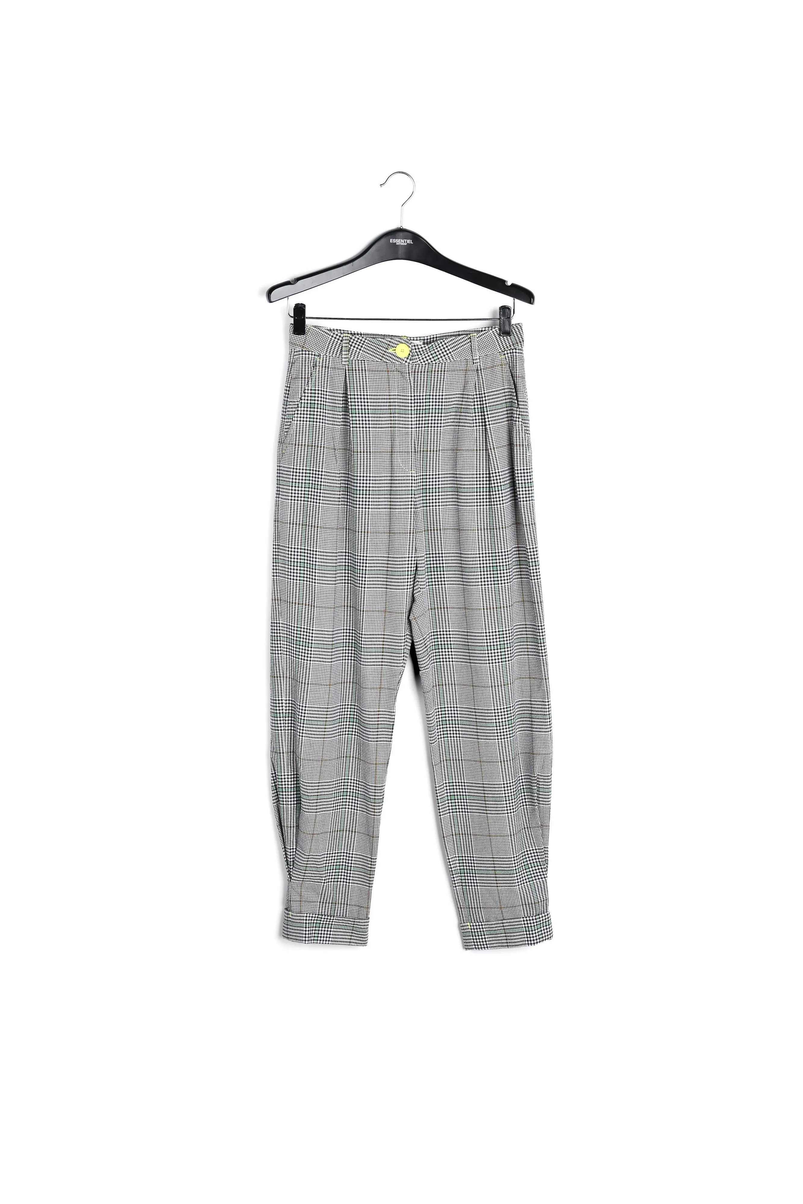Off-white plaid high-rise pants