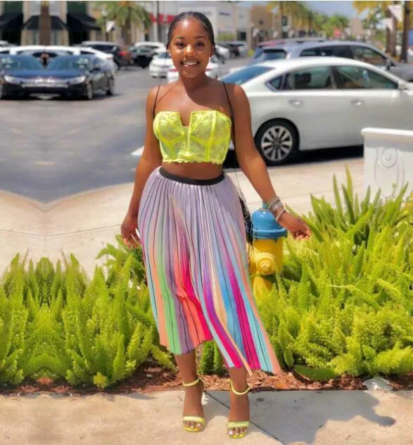 Ombre Pleated Skirt...