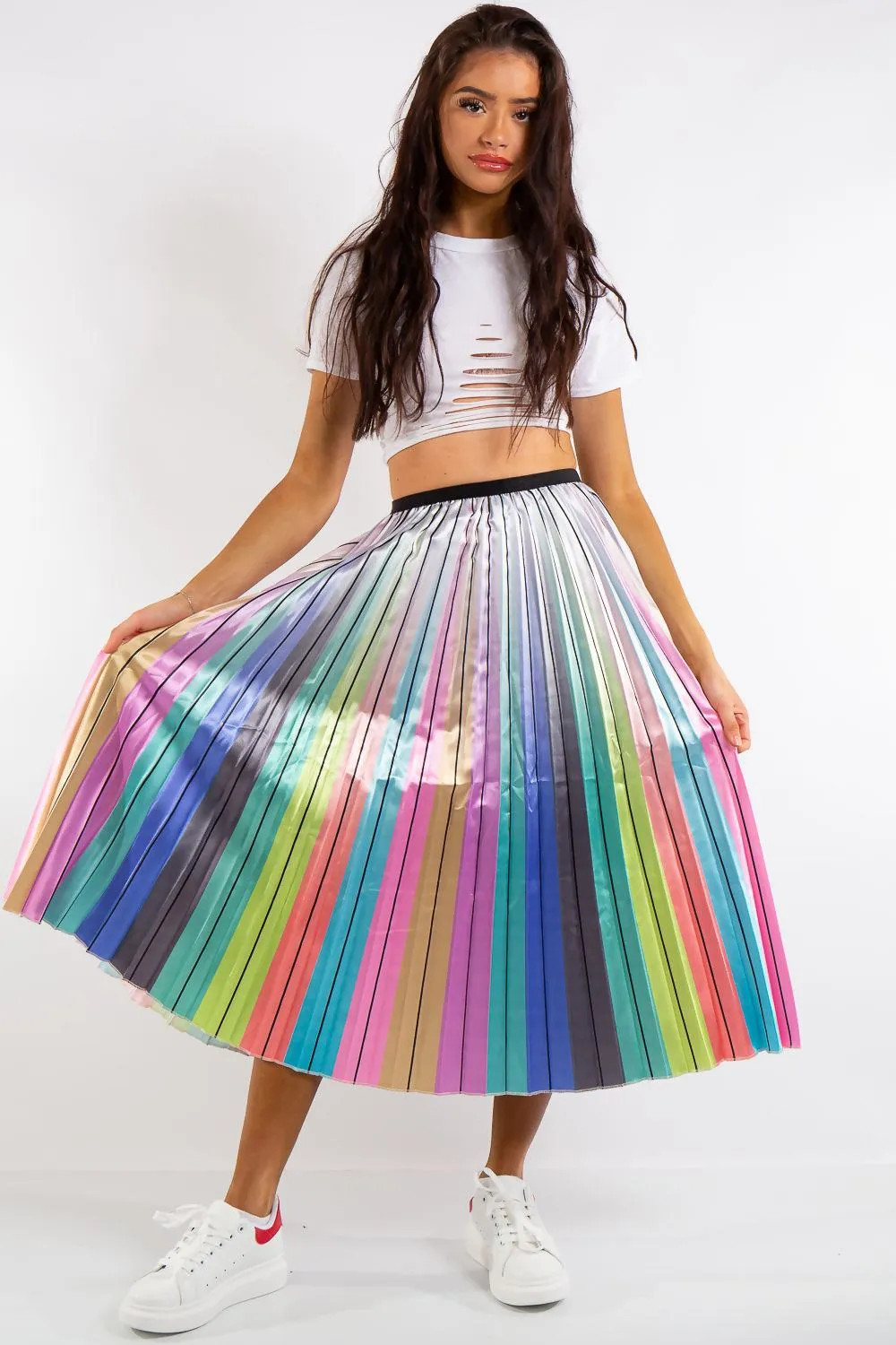 Ombre Pleated Skirt...