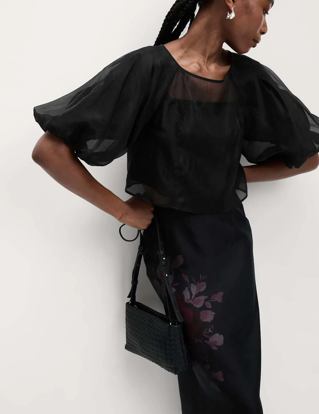 Organza Puff Sleeve Top