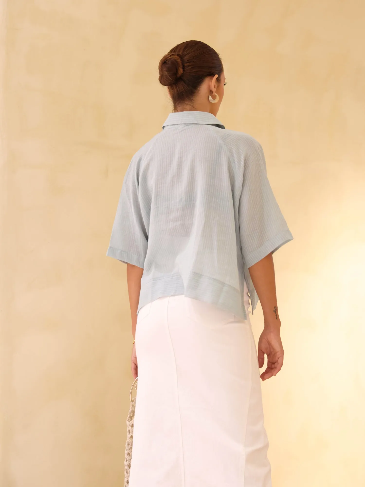 Over Sized Short Sleeve Side Slit Top