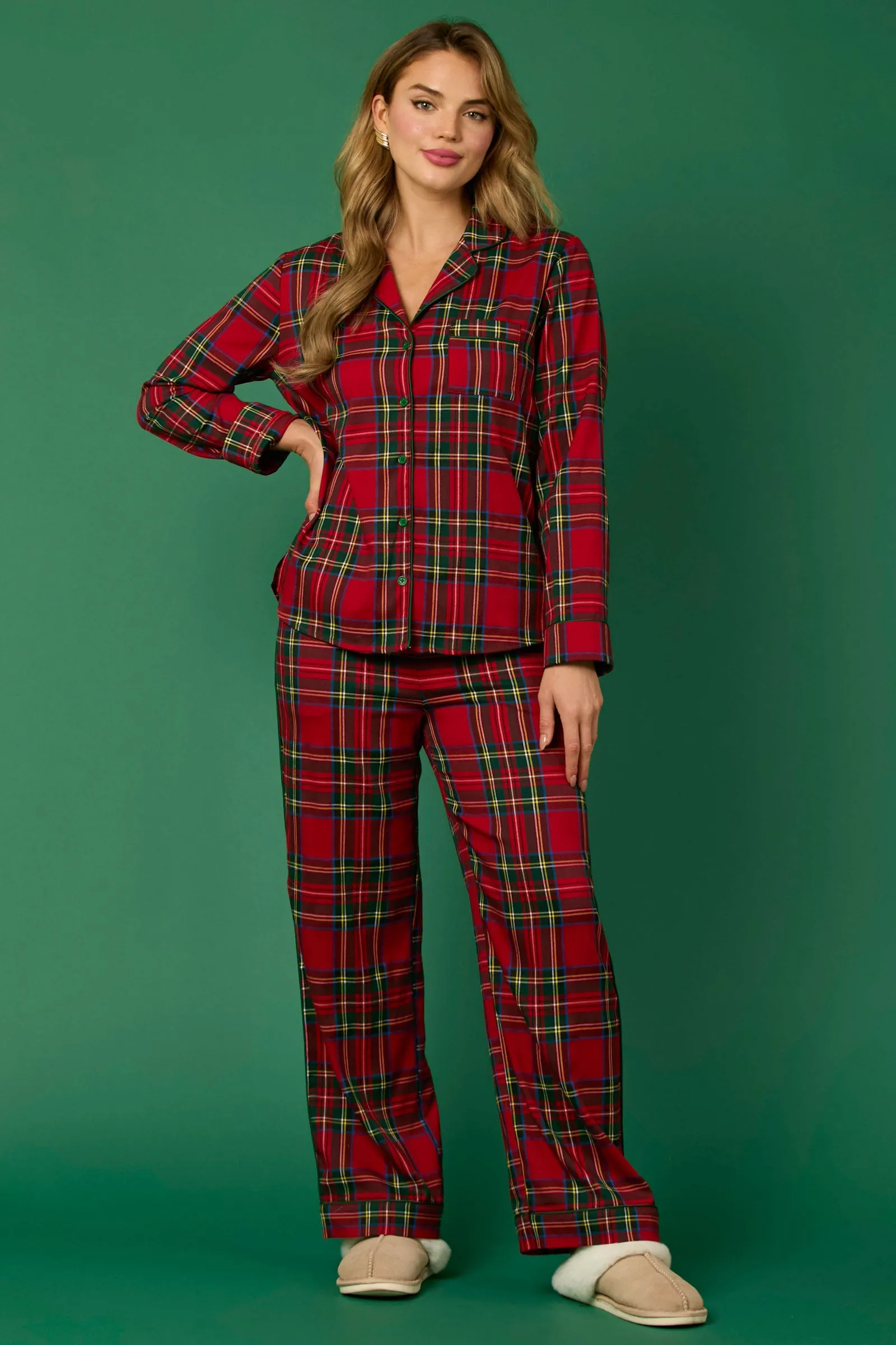 Pajama Pants W/Christmas Plaid, Pants Only