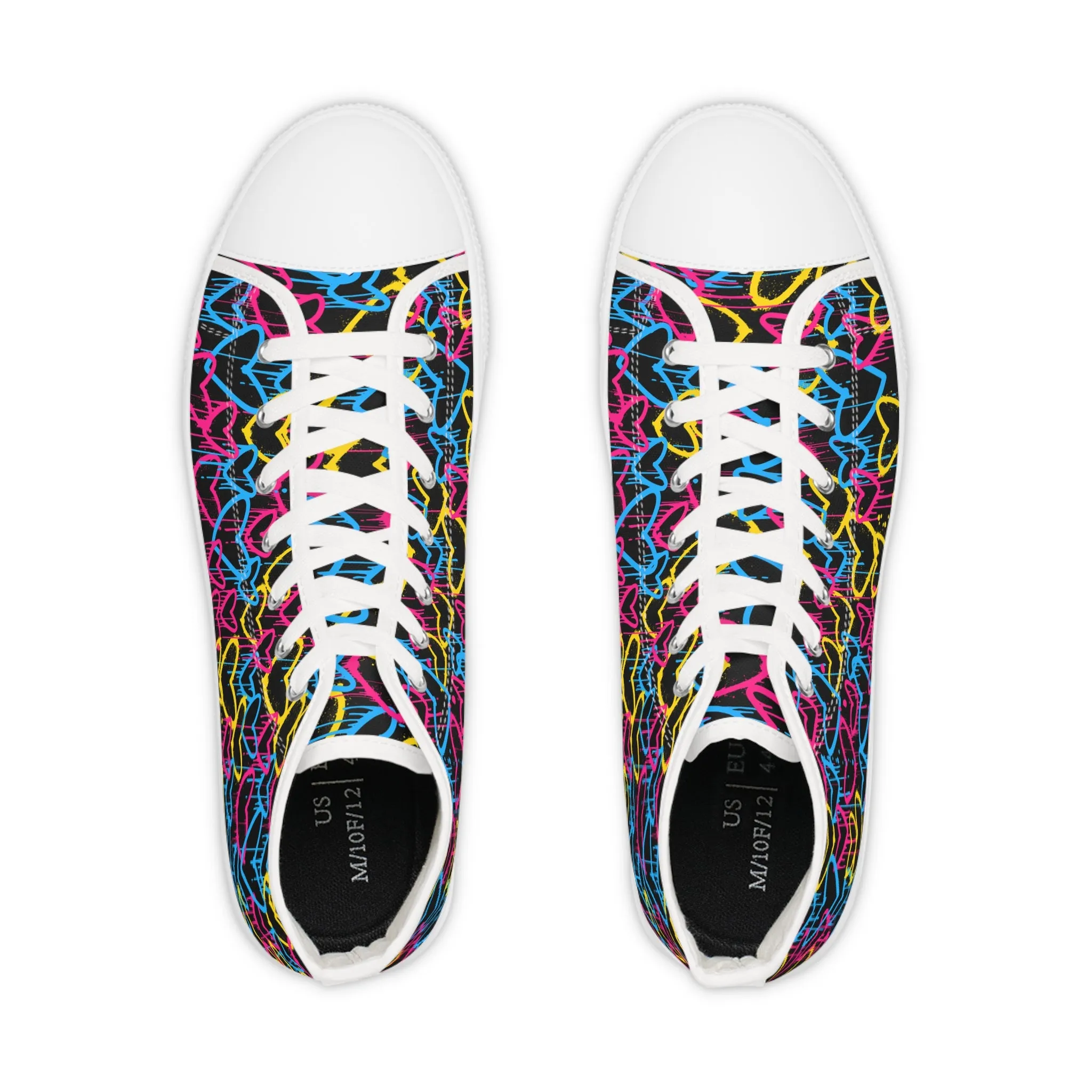 Pan Graffiti Hearts High Top Sneakers