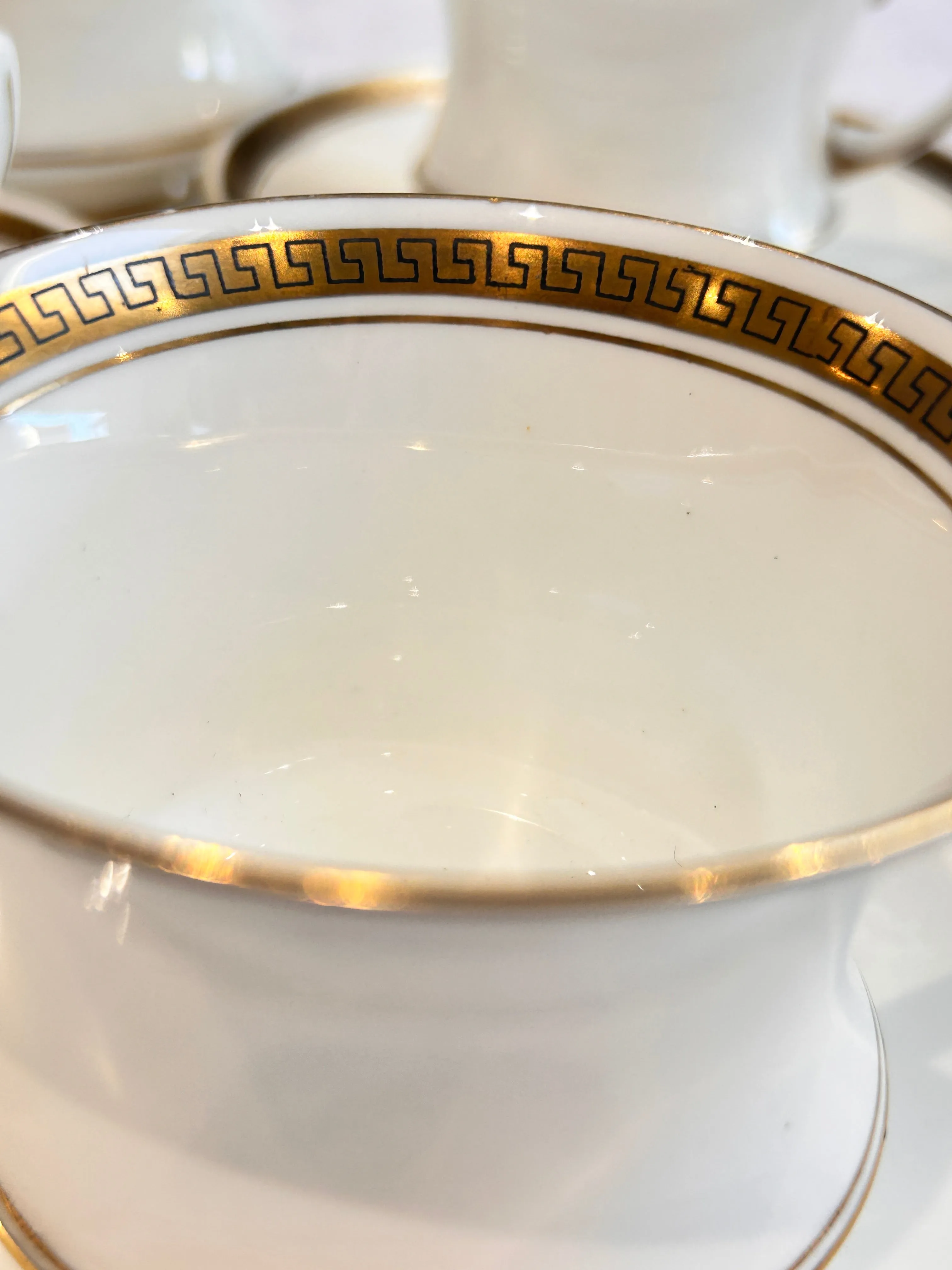 Paragon China Tea Set -Teacups & Saucers - Edwardian Greek Key
