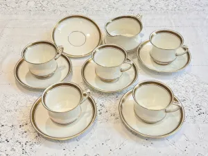 Paragon China Tea Set -Teacups & Saucers - Edwardian Greek Key