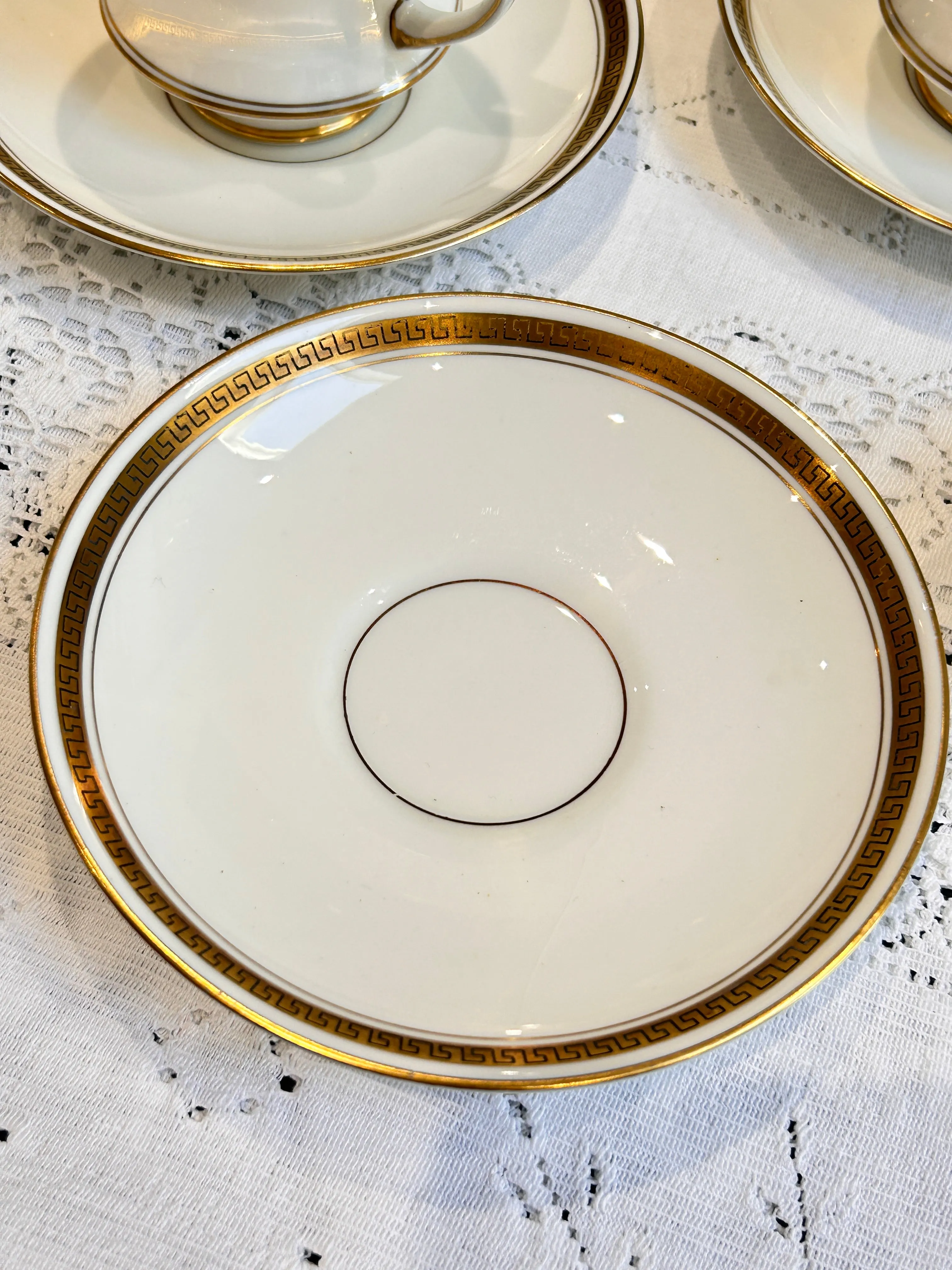 Paragon China Tea Set -Teacups & Saucers - Edwardian Greek Key