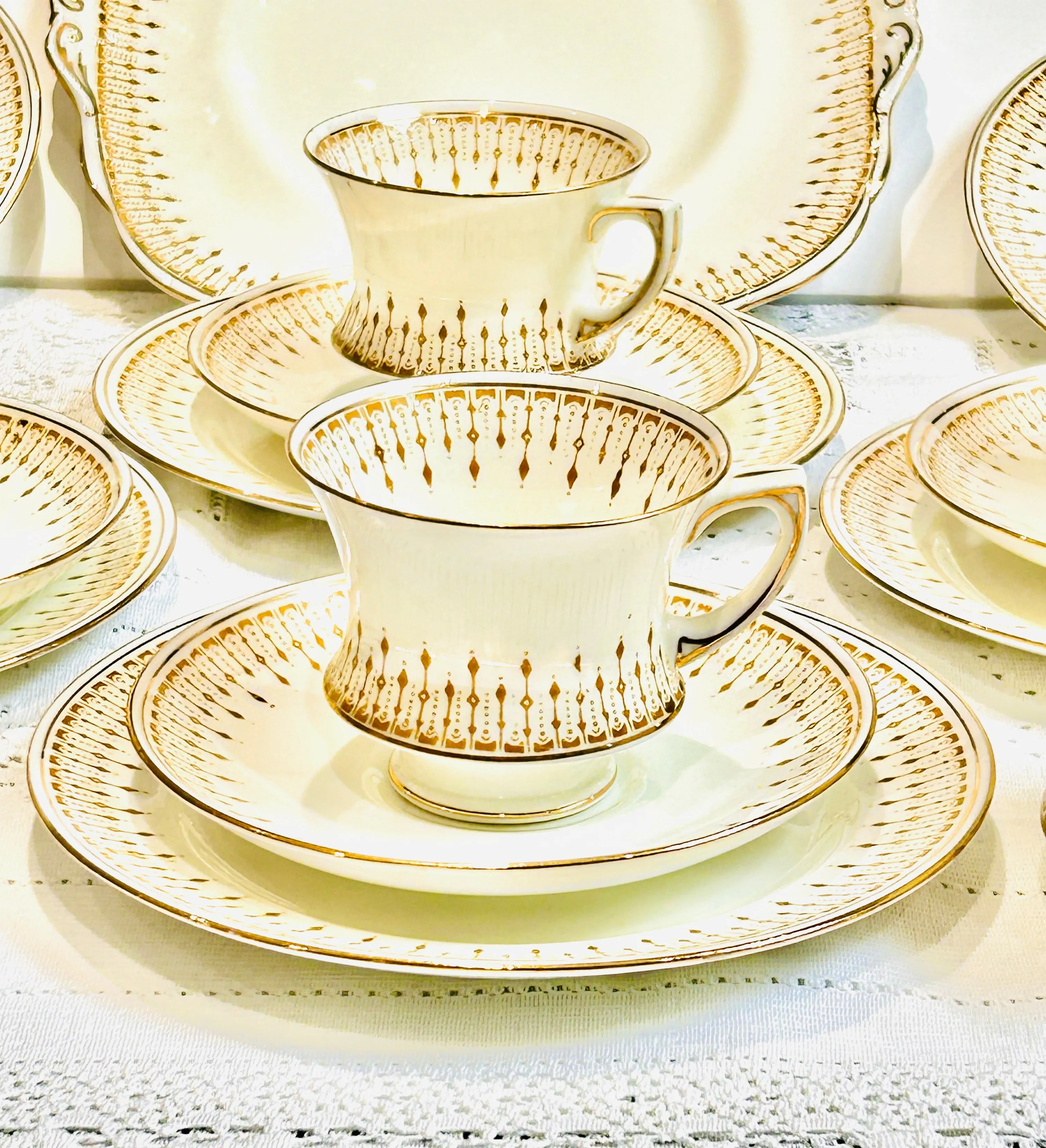 Paragon China Tea Set -Teacups & Saucers - Edwardian Style