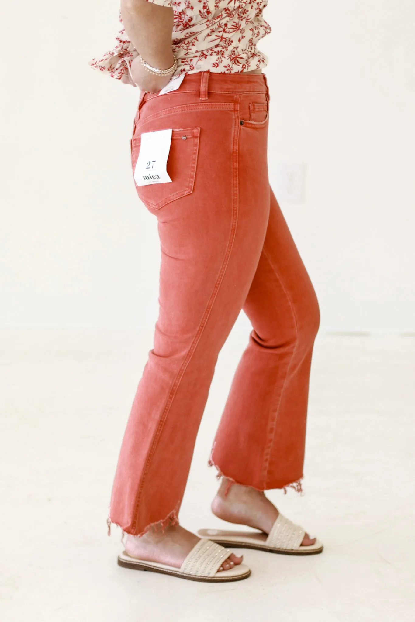 Park Date Perfection High Rise Crop Flare in Bright Penny