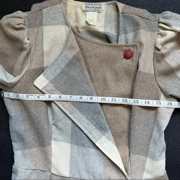 Pea Patch New York True VTG Two PC Suit Wool Plaid Overshirt Midi Skirt EUC 9