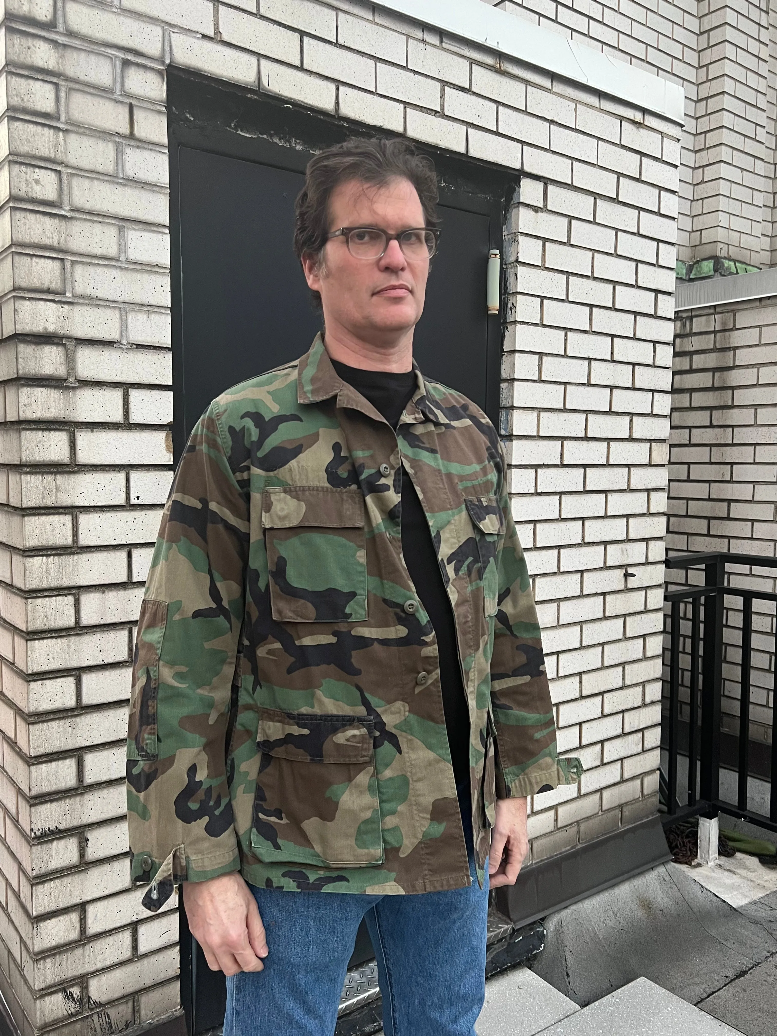 PEACE FOR UKRAINE artwork Hand-Painted on Camo Military Jacket