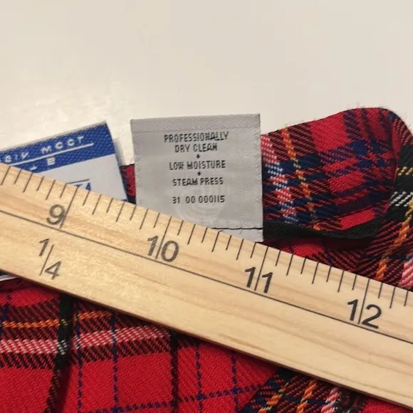 Pendleton Vintage Red Pleated Plaid Wool Skirt Size 8