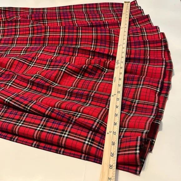 Pendleton Vintage Red Pleated Plaid Wool Skirt Size 8