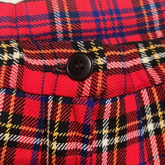Pendleton Vintage Red Pleated Plaid Wool Skirt Size 8