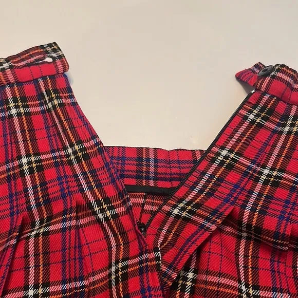 Pendleton Vintage Red Pleated Plaid Wool Skirt Size 8