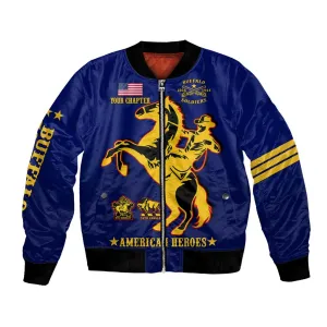 Personalized Afro Buffalo Soldiers Bomber Jacket BSMC United States Army Blue LT14