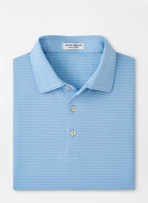 Peter Millar Mens CLassic Fit Hemlock Performance Jersey Polo - Sean Self Collar - COTTAGE BLUE