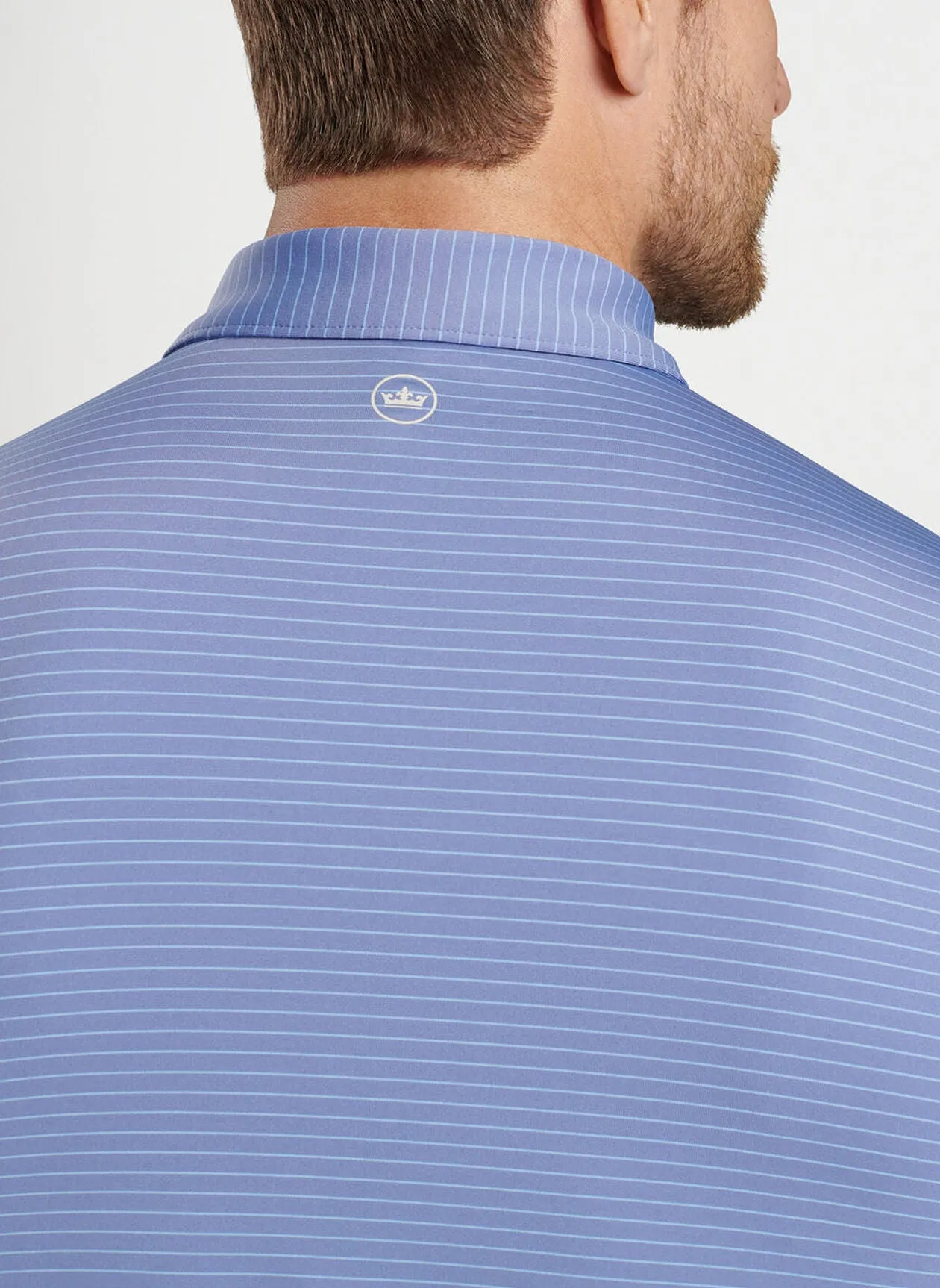 Peter Millar Mens CLassic Fit Hemlock Performance Jersey Polo - Sean Self Collar - VELVET PLUM