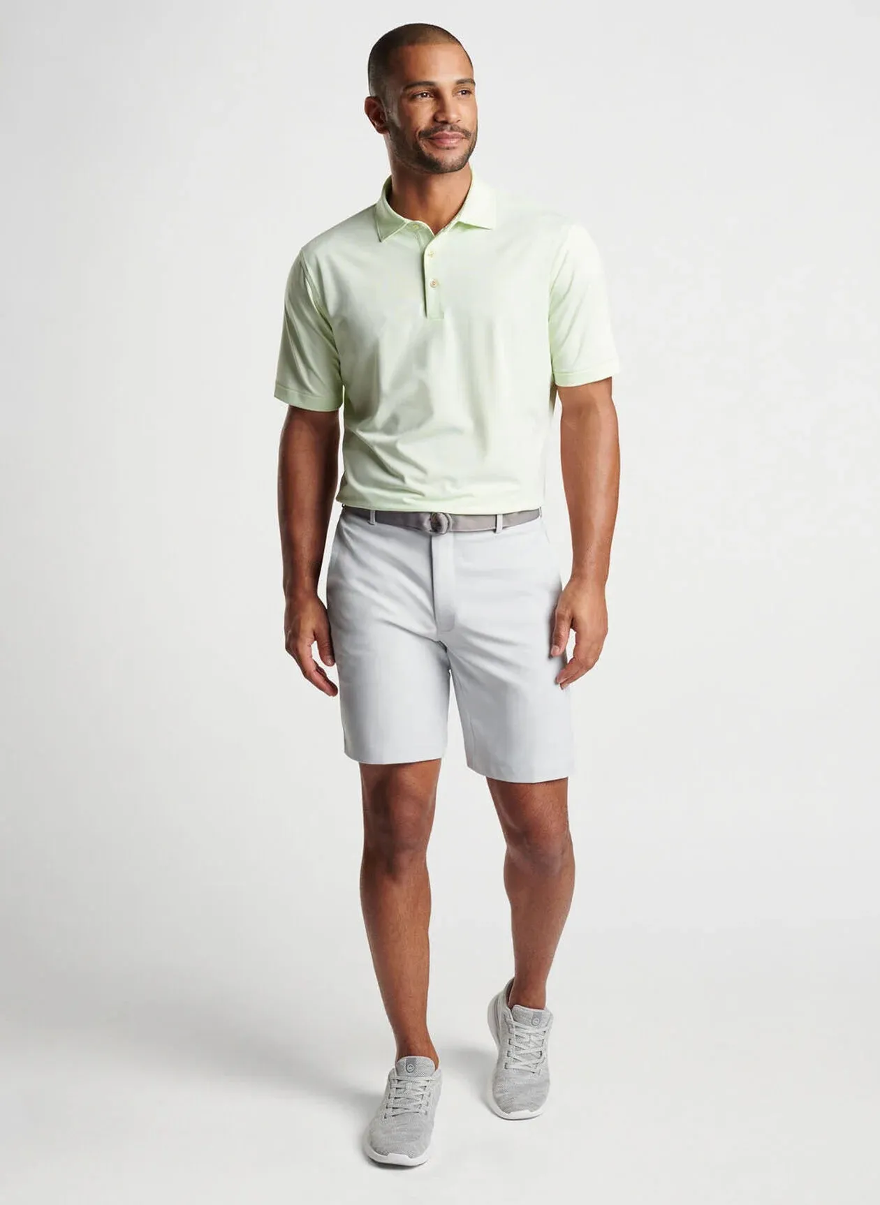 Peter Millar Mens Classic Fit Jubilee Performance Jersey Polo - Sean Self Collar - SPRITZER