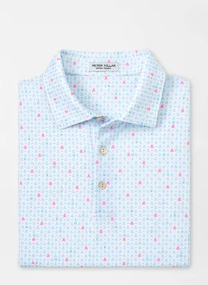 Peter Millar Mens Classic Fit 'SKUL IN ONE' Performance Jersey Polo - WHITE MULTI