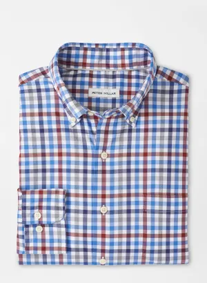 Peter Millar Mens Orin Cotton-Stretch Sport Shirt - WHITE