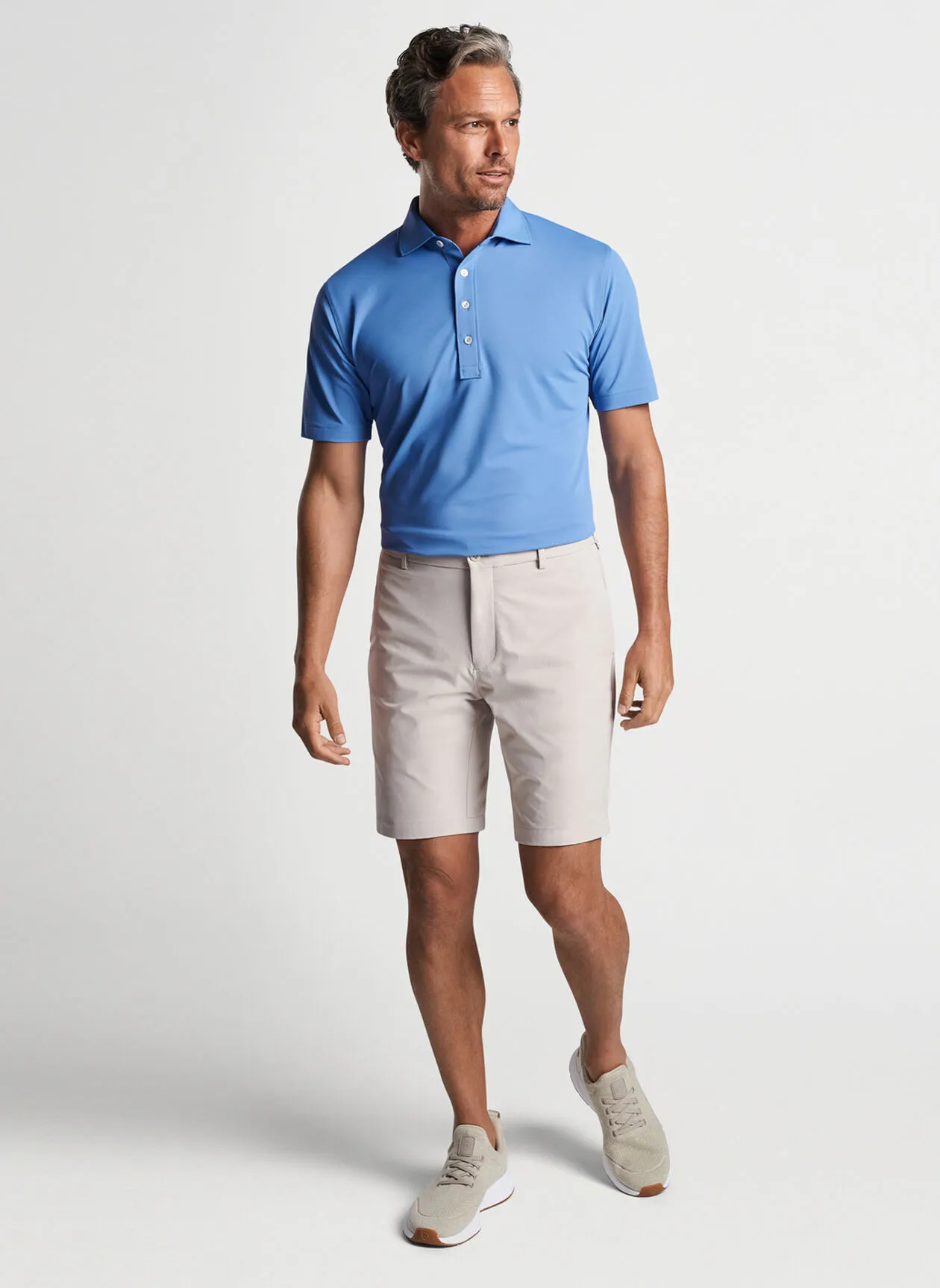 Peter Millar Mens Tailored Fit Soul Performance Mesh Polo - CASCADE