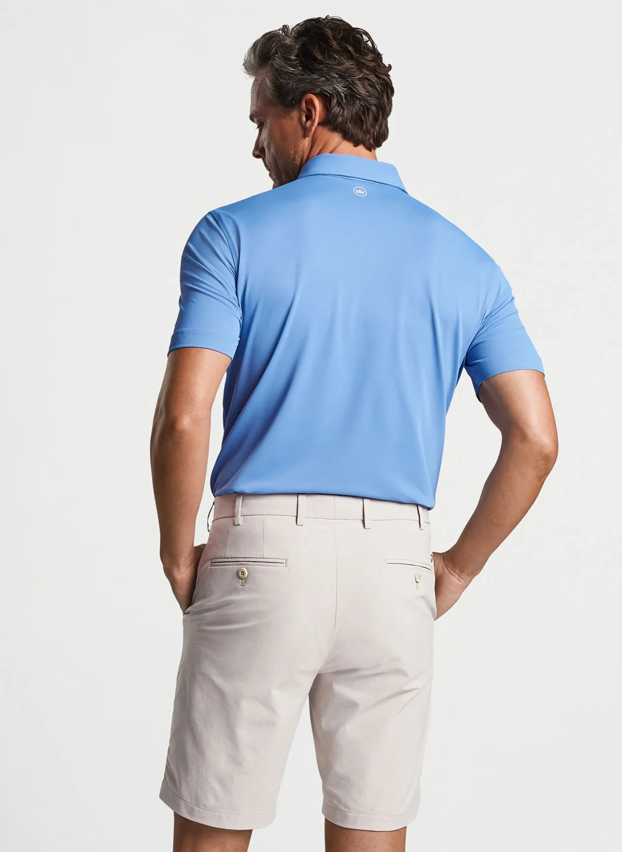 Peter Millar Mens Tailored Fit Soul Performance Mesh Polo - CASCADE