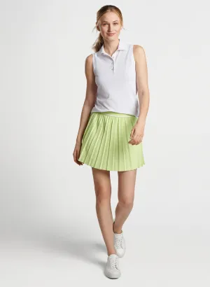 Peter Millar Women's Banded Sport Mesh Sleeveless Button Polo Top - White