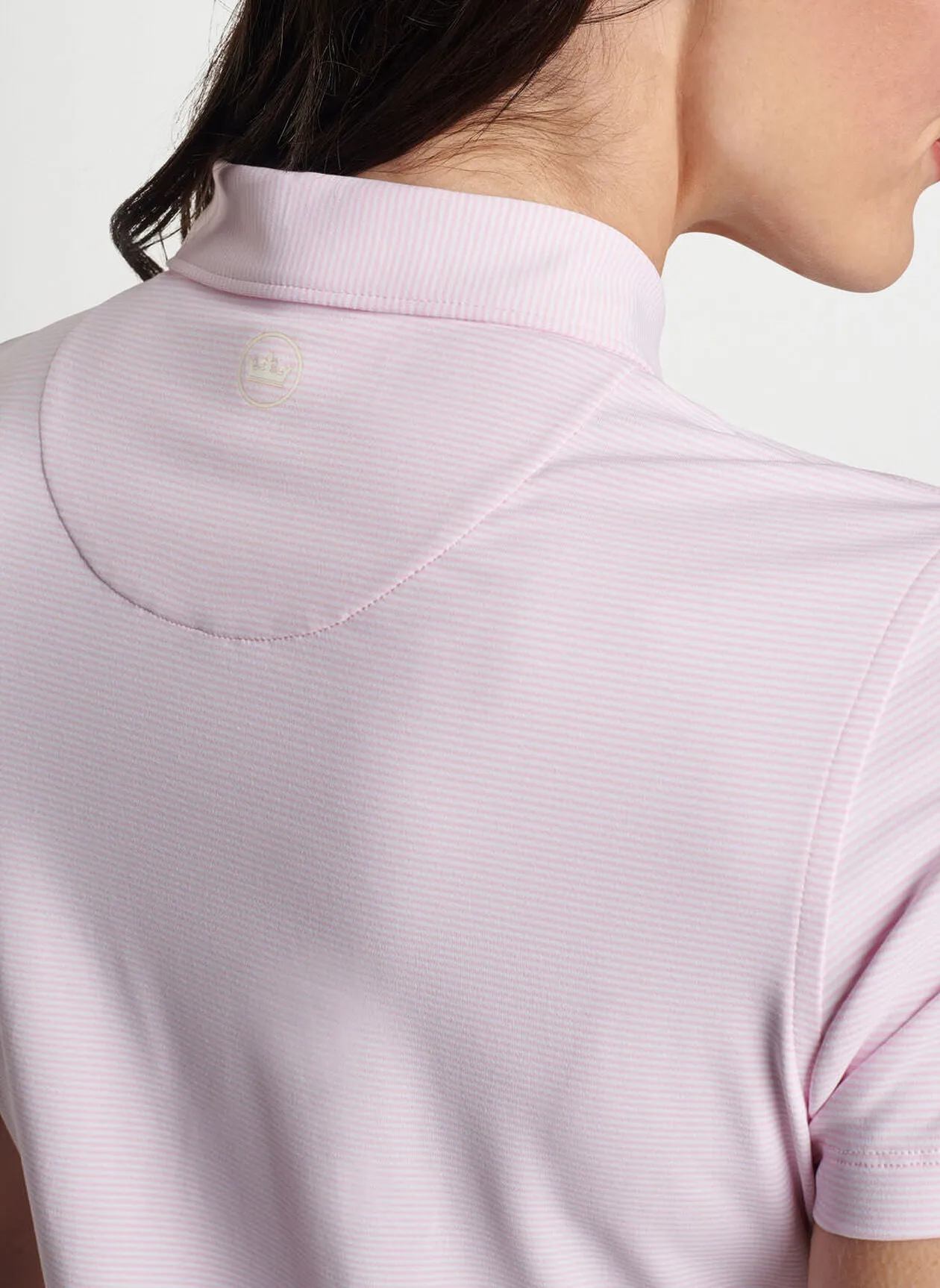 Peter Millar Women's Jubilee Short Sleeve Button Polo Top - Palmer Pink