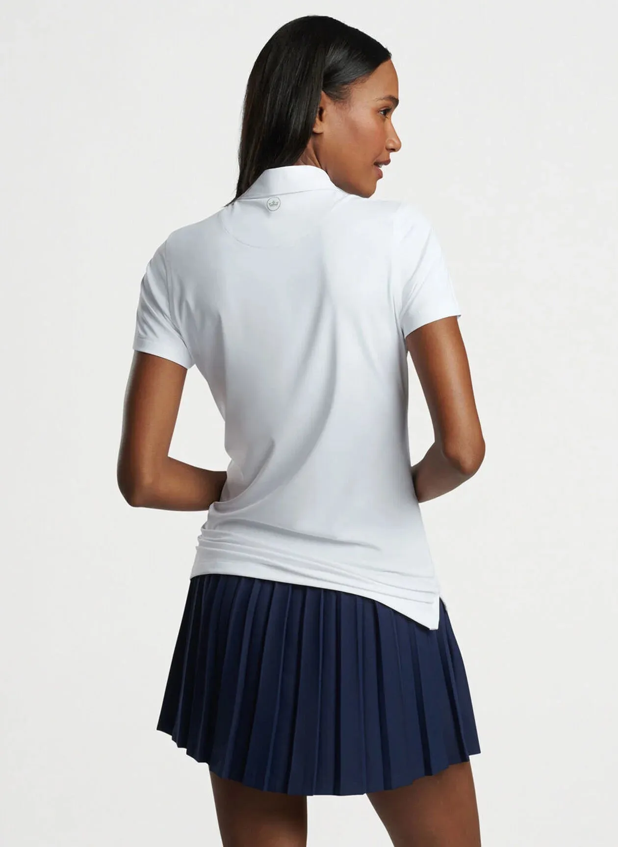 Peter Millar Women's Short Sleeve Button Polo Top - White